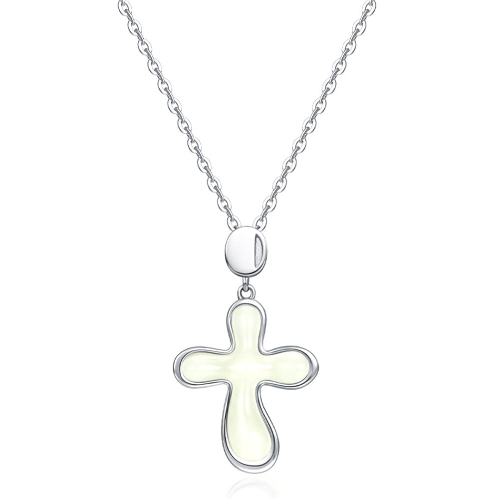 YISIXICI XL13140046 Women's Necklace Nephrite Jade Cross Pendant S925 Silver Neck Jewelry