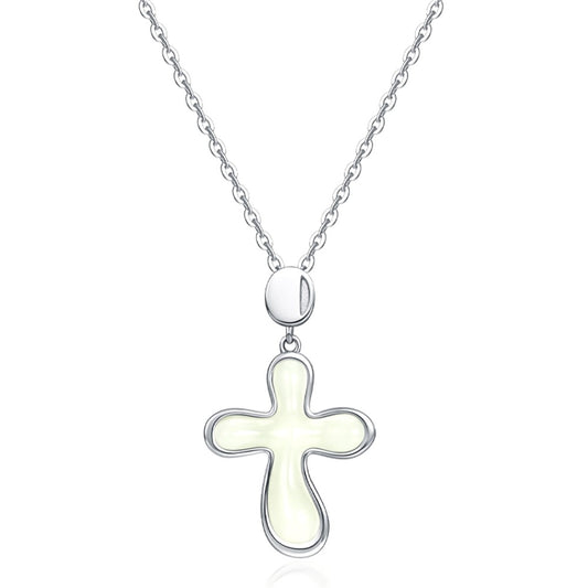 YISIXICI XL13140046 Women's Necklace Nephrite Jade Cross Pendant S925 Silver Neck Jewelry
