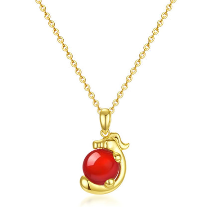 YISIXICI XL13140056 Lucky Necklace Chinese Dragon Hug Pearl Neck Jewelry Women's Birthday Gift