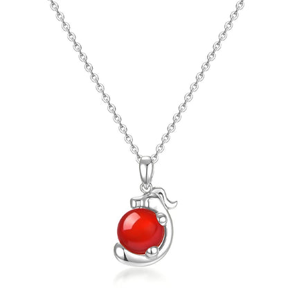 YISIXICI XL13140056 Lucky Necklace Chinese Dragon Hug Pearl Neck Jewelry Women's Birthday Gift