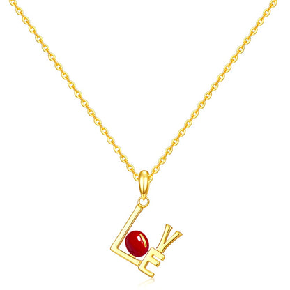 YISIXICI XL13140011 ONLY LOVE Necklace Enamel S925 Silver Neck Jewelry Women's Birthday Gift