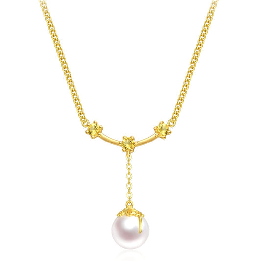 YISIXICI XL13140014 Pearl Pendant Necklace S925 Silver Neck Jewelry Women's Birthday Gift