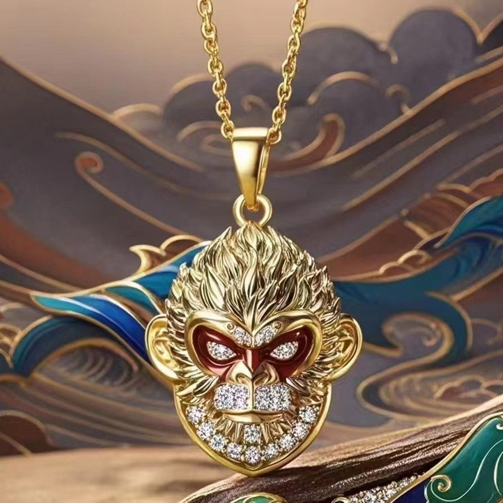 Wukong Necklace Electroplated Jewelry Copper Pendant Necklace Theme Gift