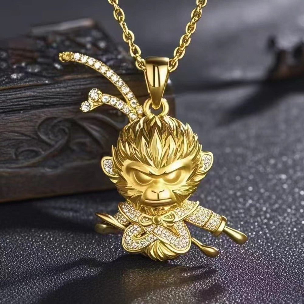 Wukong Necklace Electroplated Jewelry Copper Pendant Necklace Theme Gift