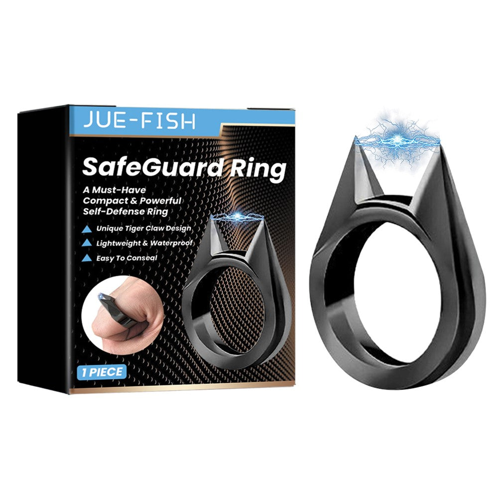 JUE-FISH JUB06-A044-1-BK1 Cat Ears Design Self Defense Finger Ring Window Breaker Outdoor Survival Tool