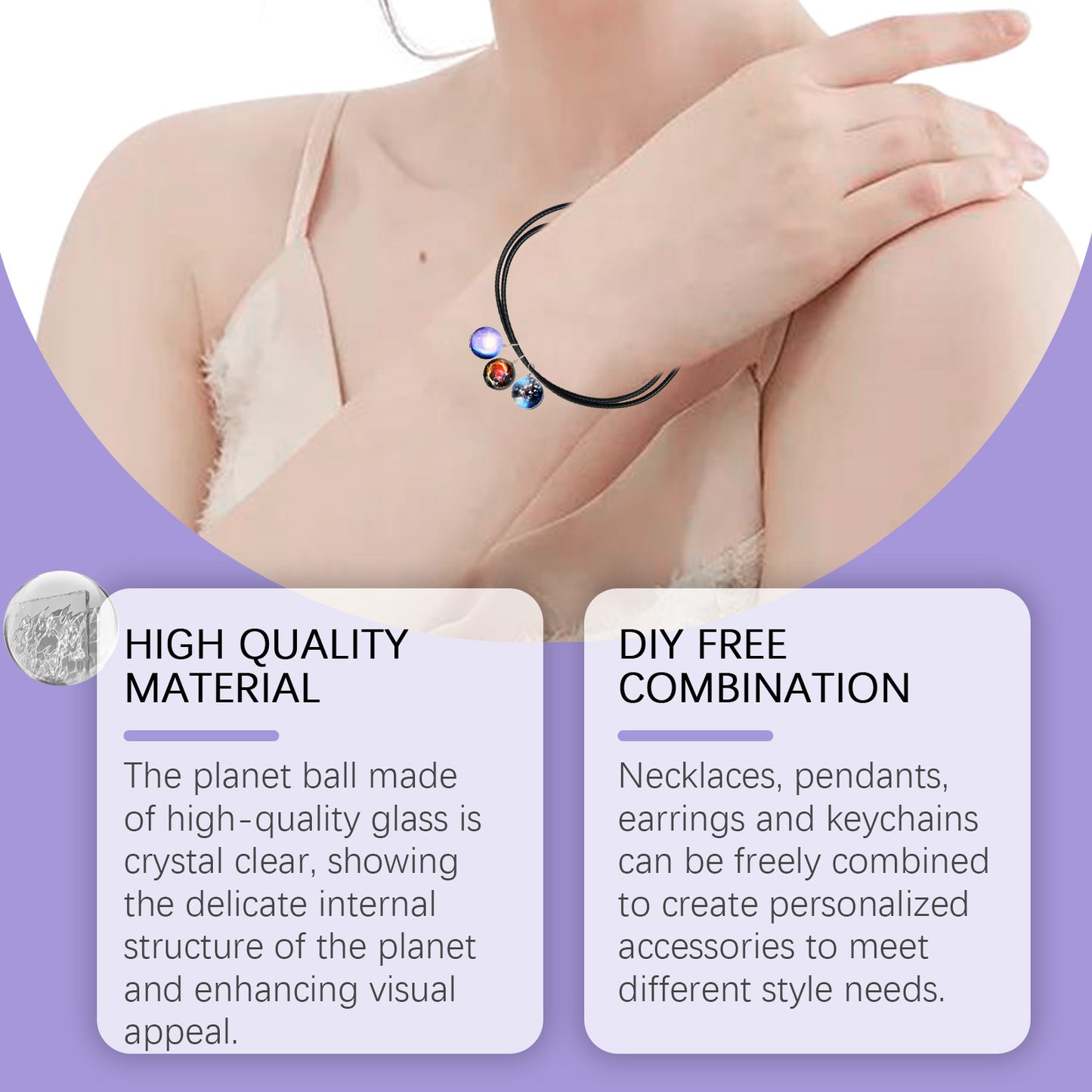 DOWMOO 24PCS DIY Universe Galaxy Pendant Jewelry Set Calendar Gift Box Necklace Bracelet Earrings Accessories