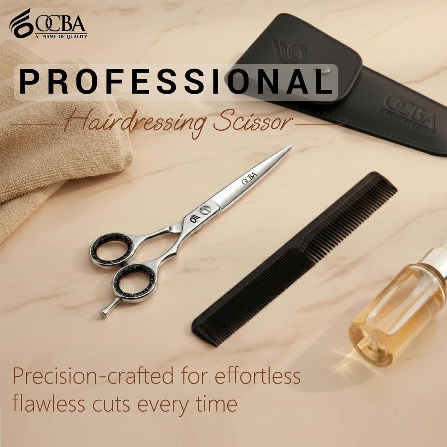 Friseurschere - OCBA Professionelles 6' Haarschneideschere & Haarschere - Haarschere Perfektes Design Für Friseure & Salons - Haarschneideschere Für Männer Und Frauen (6 Zoll Silver)