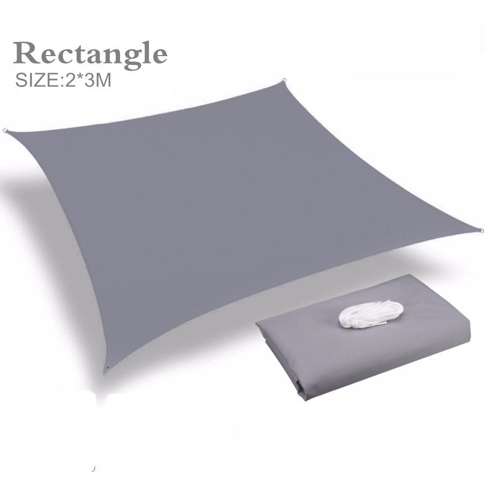 Waterproof Sun Shelter Beach Camping Patio Pool Awning Tent Shelter - Grey/Rectangle/Size: 2 x 3m