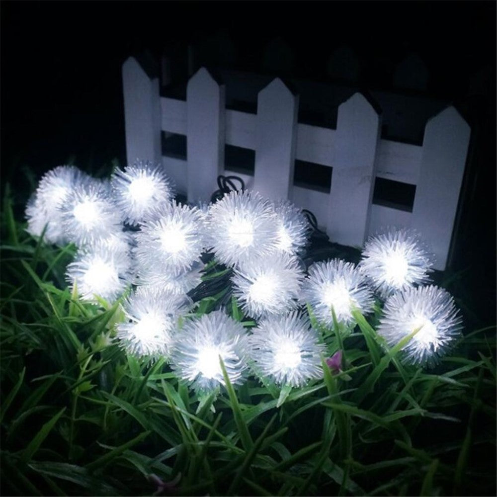 20-LED Solar Bulb String Lights 2 Modes Outdoor Garden Fairy Lamp Decor