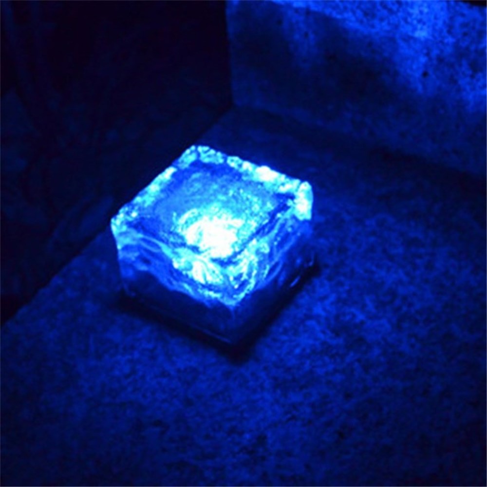 LED Solar Rock Light Waterproof Path Garden Ice Cube Brick Lamp