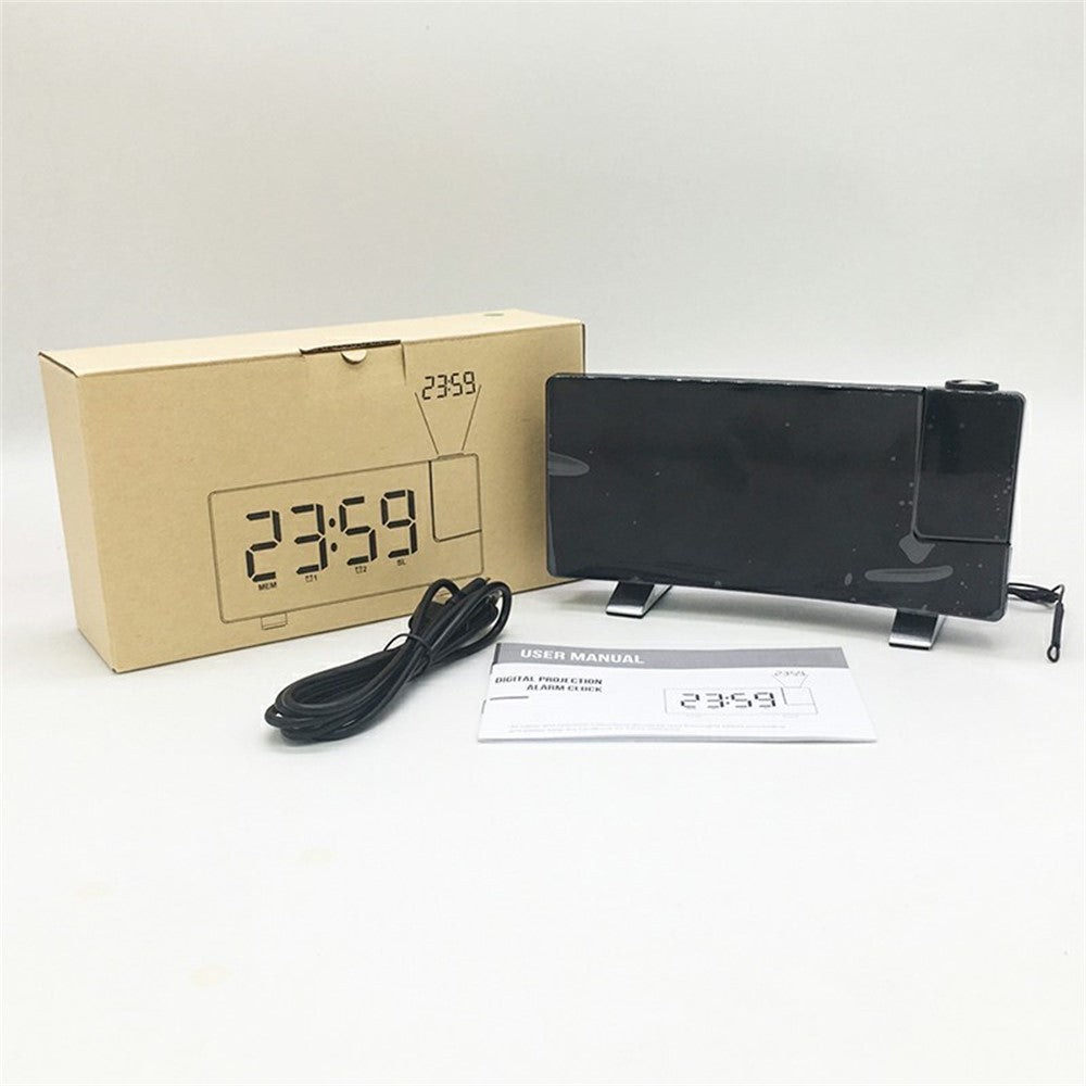 Projection Alarm Clock with FM Radio USB Charge LED Digital Dual Alarm Clock for Bedroom
