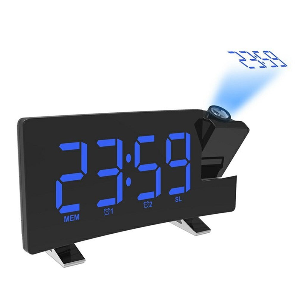 Projection Alarm Clock with FM Radio USB Charge LED Digital Dual Alarm Clock for Bedroom