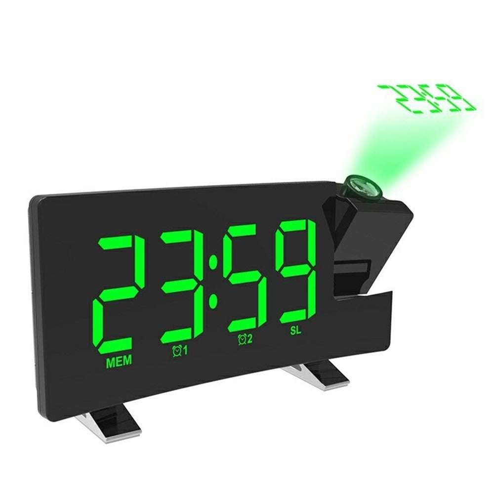 Projection Alarm Clock with FM Radio USB Charge LED Digital Dual Alarm Clock for Bedroom