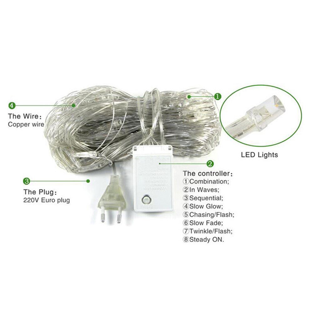 Mesh Lights 880 LED 6m x 4m IP65 Waterproof Net Lights with 8 Modes for Christmas New Year