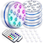 Submersible LED Light 16 RGB Lighting Modes Timer Remote Control Pool Light