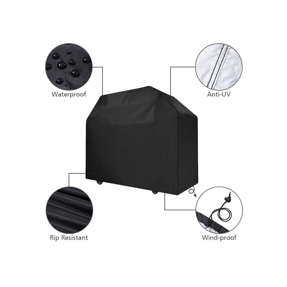 420D Oxford Fabric Waterproof BBQ Grill Cover UV Protection Outdoor Barbecue Grill Cover with Drawstring