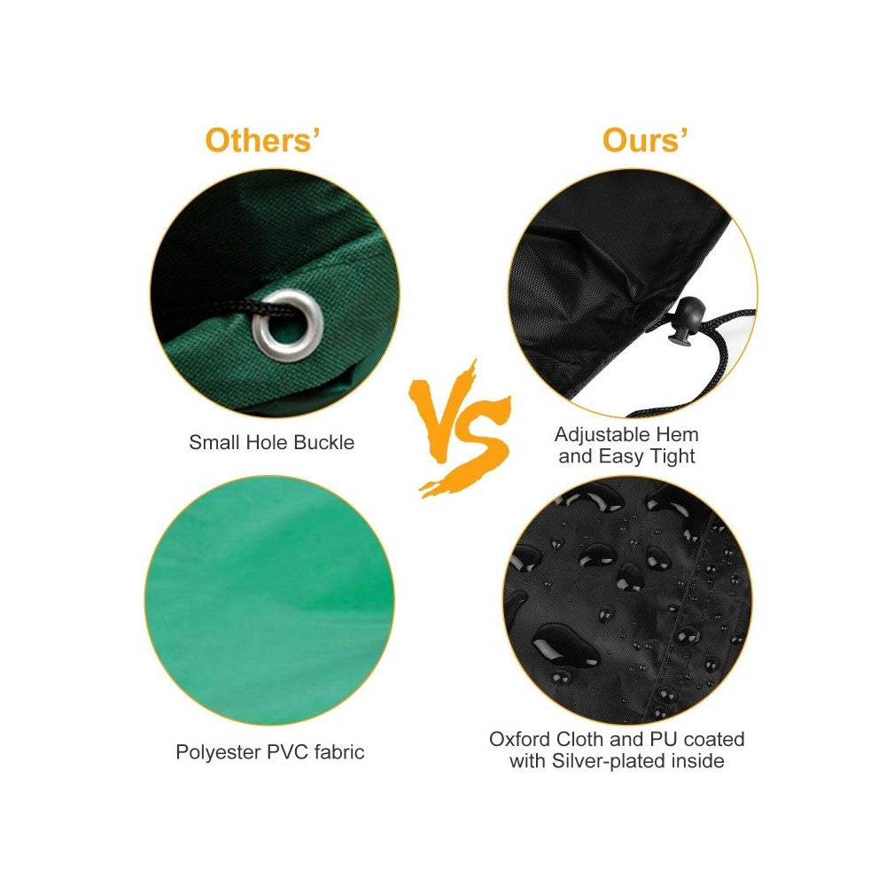 420D Oxford Fabric Waterproof BBQ Grill Cover UV Protection Outdoor Barbecue Grill Cover with Drawstring