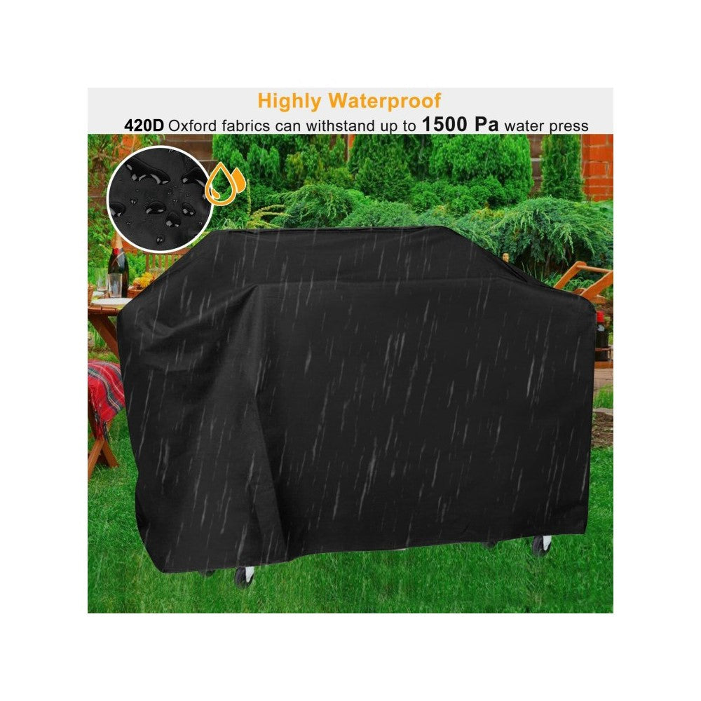 420D Oxford Fabric Waterproof BBQ Grill Cover UV Protection Outdoor Barbecue Grill Cover with Drawstring