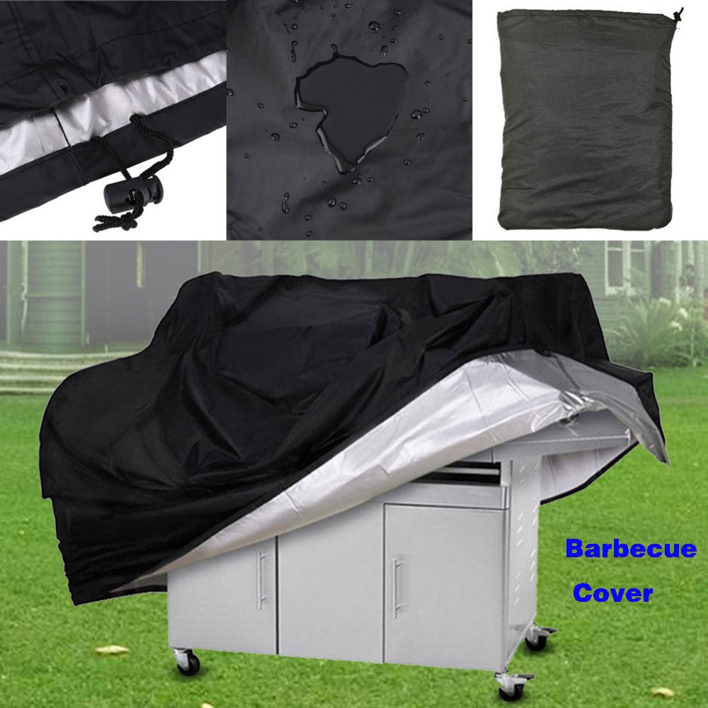 420D Oxford Fabric Waterproof BBQ Grill Cover UV Protection Outdoor Barbecue Grill Cover with Drawstring