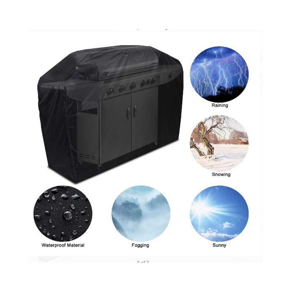 420D Oxford Fabric Waterproof BBQ Grill Cover UV Protection Outdoor Barbecue Grill Cover with Drawstring