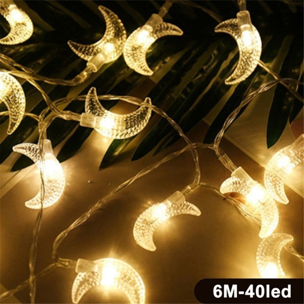 Energy-saving Durable Star Moon Light String for Ramadan Mubarak Festival Wedding Decoration