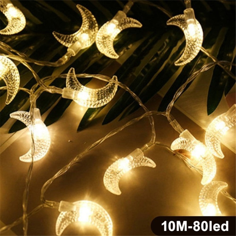 Energy-saving Durable Star Moon Light String for Ramadan Mubarak Festival Wedding Decoration