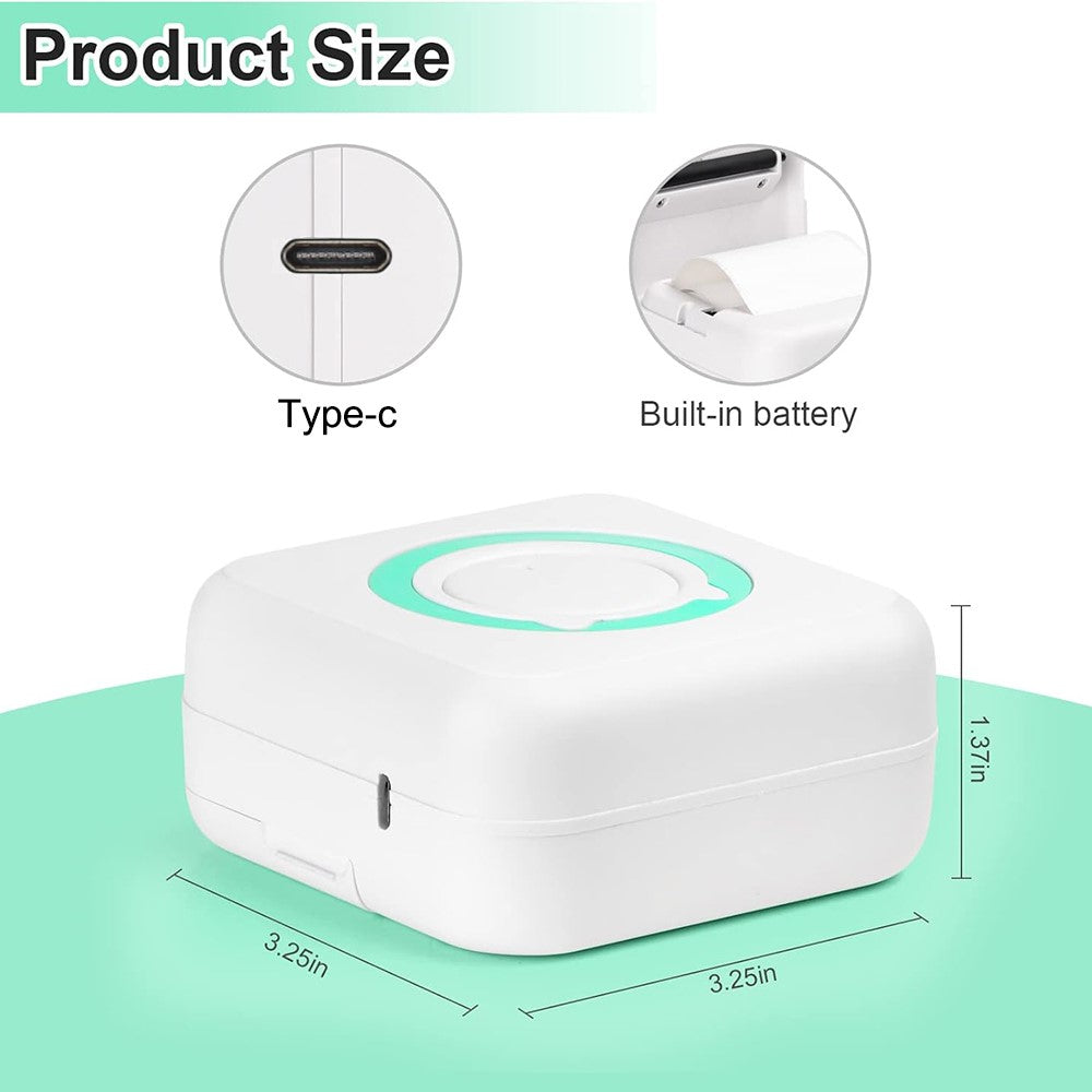 C15 Mini Thermal Printer Mobile Bluetooth-Compatible Label Printer Smart Photo Printer