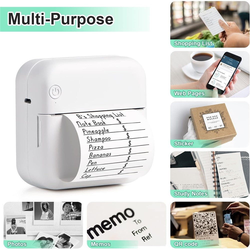 C15 Mini Thermal Printer Mobile Bluetooth-Compatible Label Printer Smart Photo Printer