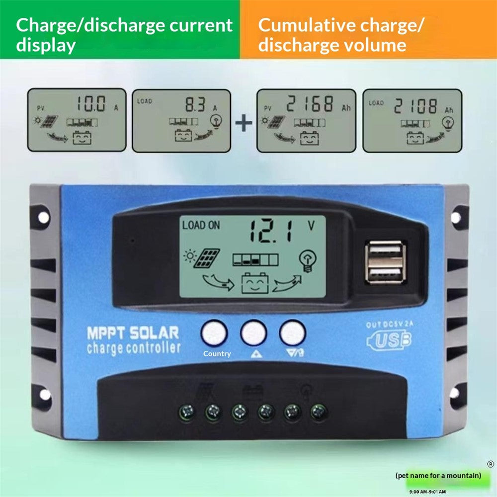 MPPT Solarladeregler mit LCD Display 12V/24V Solarmodul Laderegler