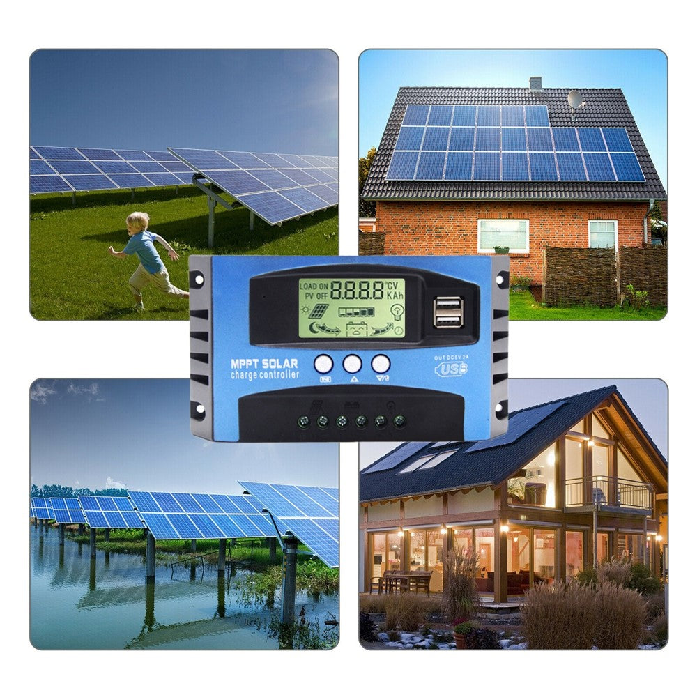 MPPT Solarladeregler mit LCD Display 12V/24V Solarmodul Laderegler