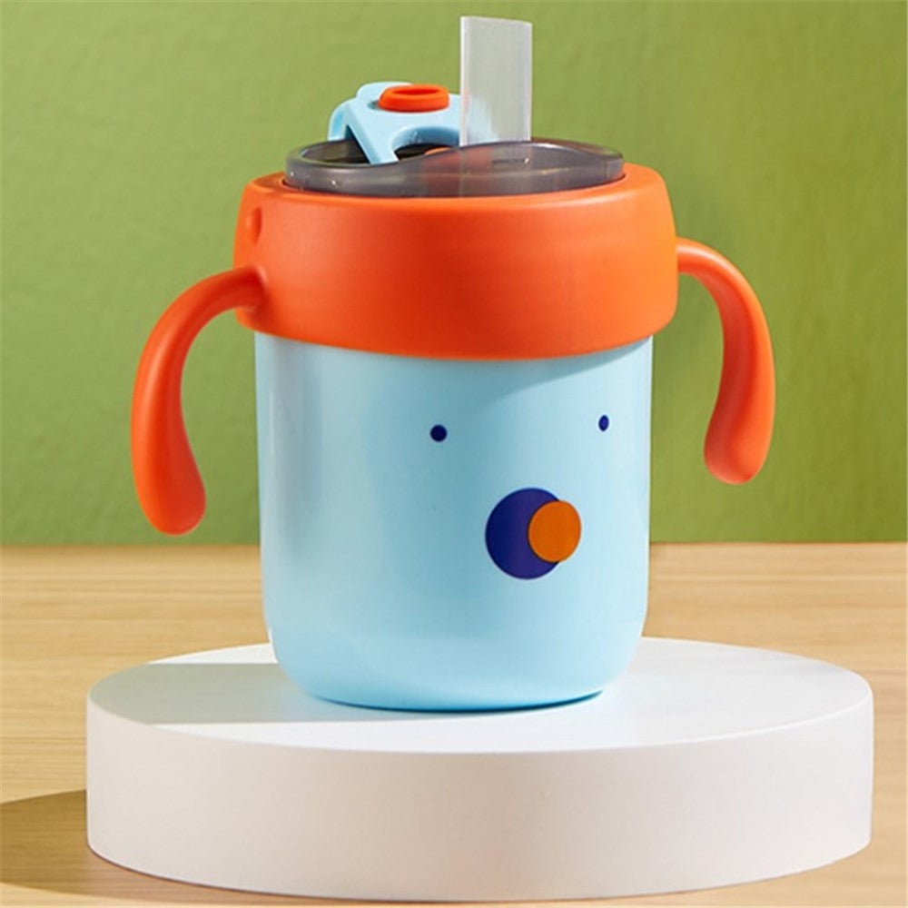 300ml Toddler Stainless Steel Sippy Cup with Scale, Handles Anti-Drop Portable Baby Cup (No FDA, BPA-Free)