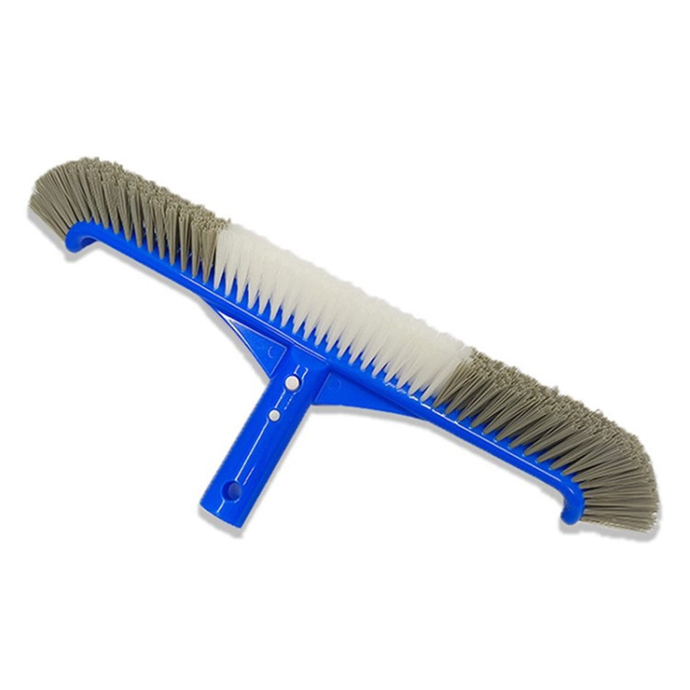 17.5-inch Pool Brush for Cleaning Pool Walls Nylon Bristles Curved Ends Pool Scrub Brush
