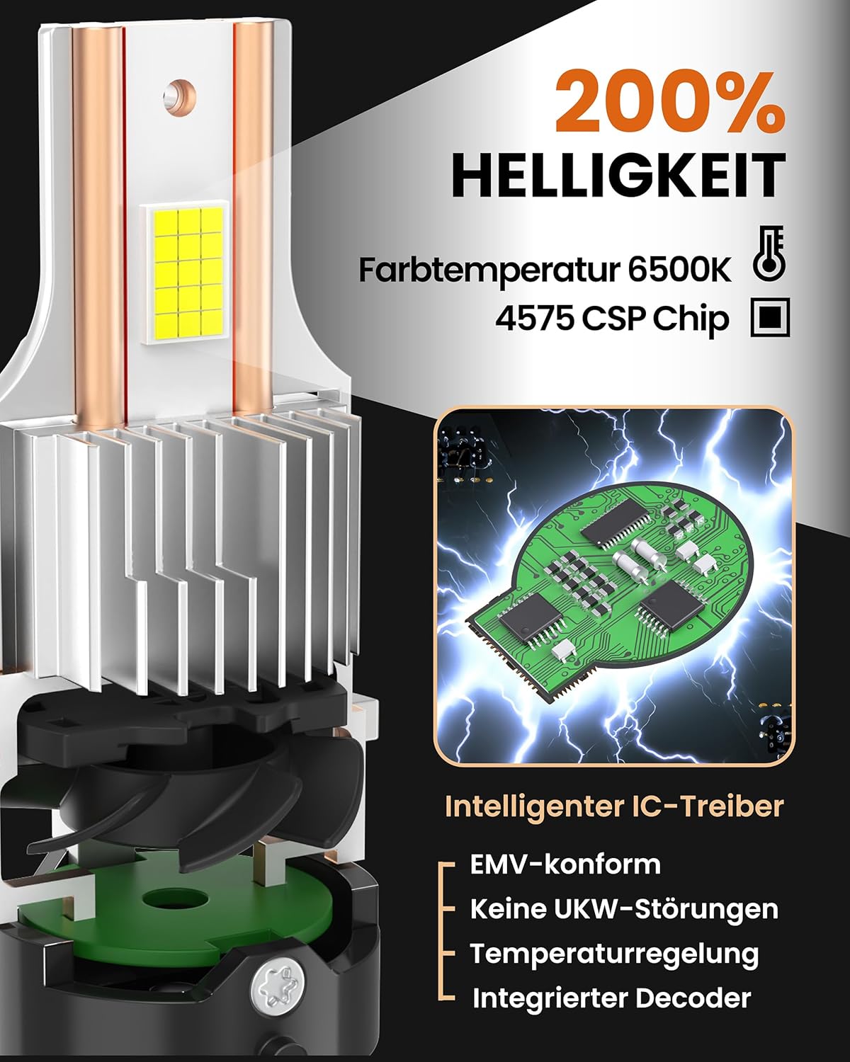 Stellar D2S LED 2026 Upgraded Technologie (1 Paar / 2 Stück)