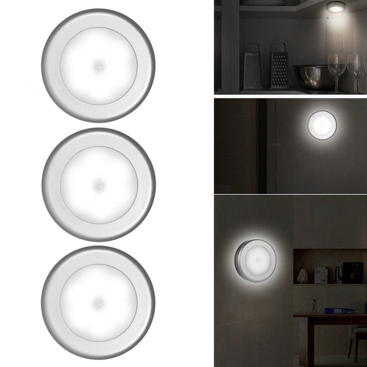 3Pcs/Set Ultra-bright Magnetic Motion Sensor LED Night Light Self-adhesive Kitchen Living Room Light Lamp