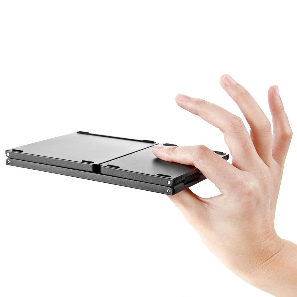 Wireless Bluetooth-Compatible Keyboard Mini Tri-Fold Keyboard with Touchpad for Tablet Phone Computer