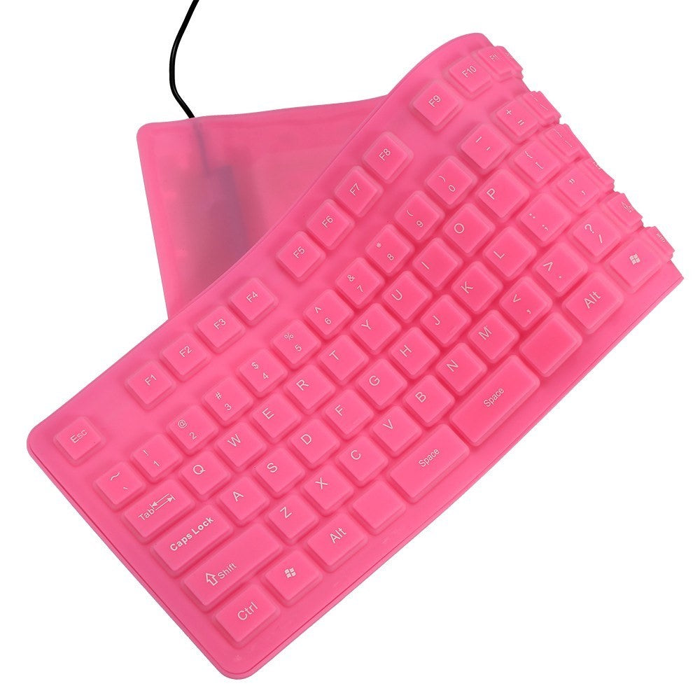 108 Keys USB Silicone Foldable Keyboard  Waterproof Dustproof USB Silent Keys