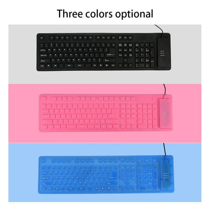 108 Keys USB Silicone Foldable Keyboard  Waterproof Dustproof USB Silent Keys