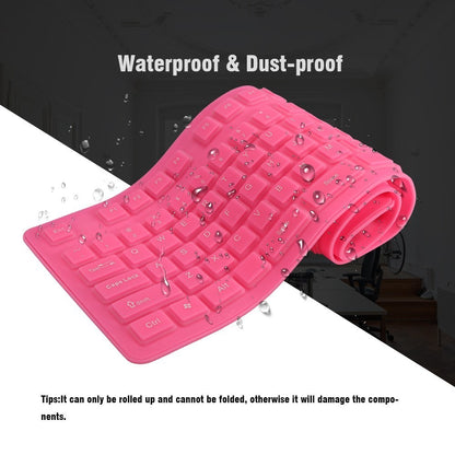 108 Keys USB Silicone Foldable Keyboard  Waterproof Dustproof USB Silent Keys