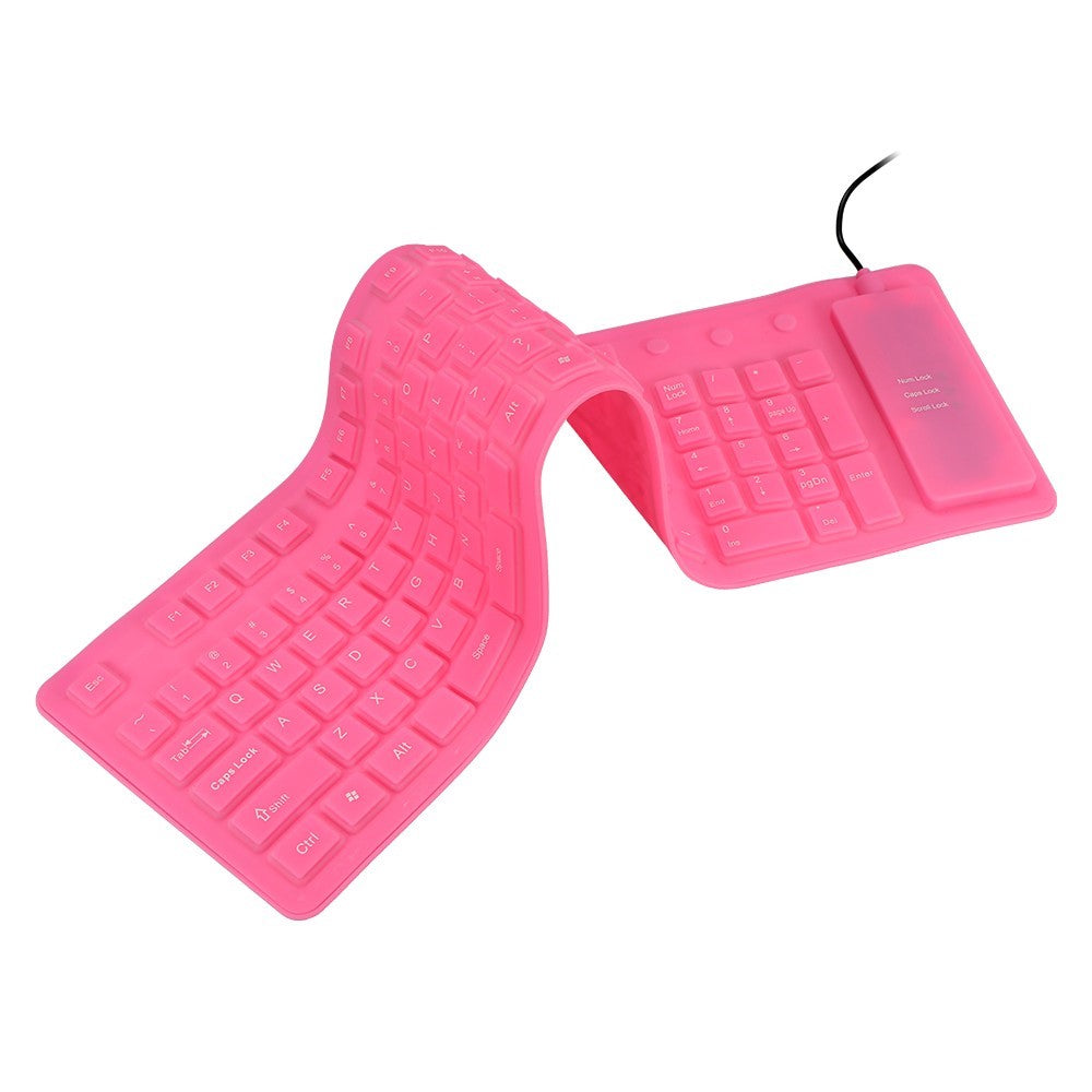 108 Keys USB Silicone Foldable Keyboard  Waterproof Dustproof USB Silent Keys