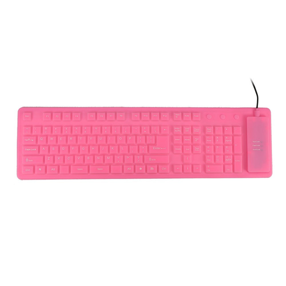 108 Keys USB Silicone Foldable Keyboard  Waterproof Dustproof USB Silent Keys
