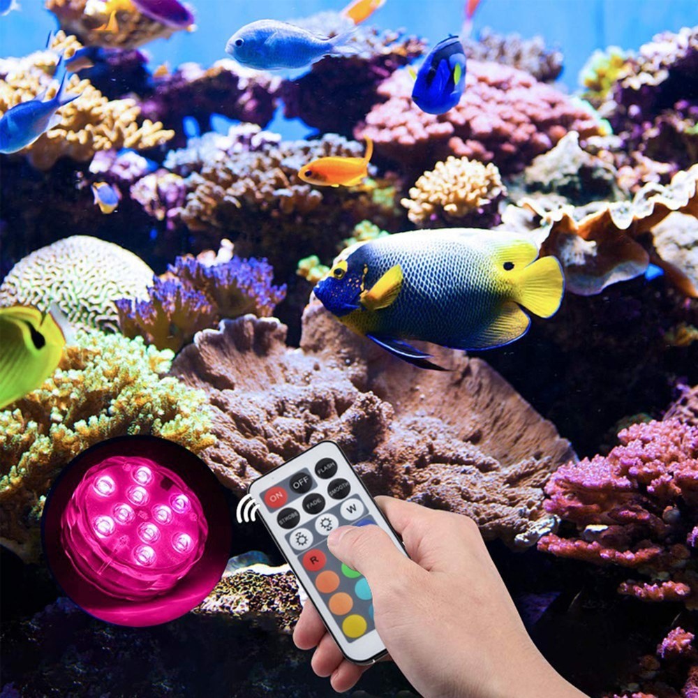 LED Lights with Remote Waterproof Underwater LED Lights Pad Battery Operated