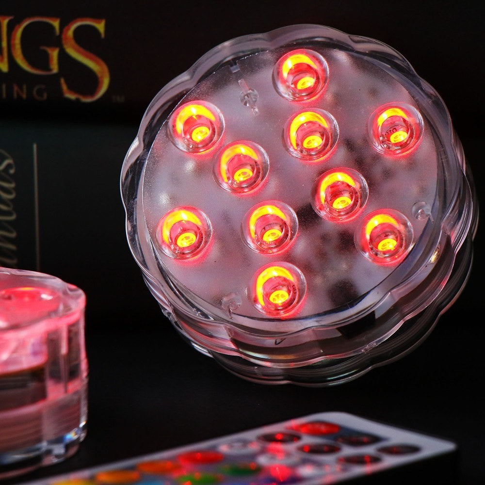 LED Lights with Remote Waterproof Underwater LED Lights Pad Battery Operated