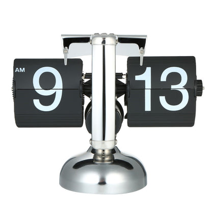 Flip Desk Clock Quiet Small Scale Table Clock Retro Style Digital Display Gear Operated Home Office Decor Quartz Clock