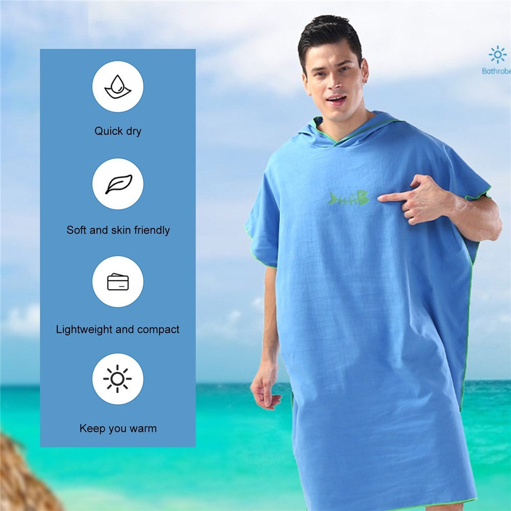 Surf Poncho Skin-Friendly Beach Poncho for Adults Changing Towel Quick-Dry Robe with Hood Microfiber Beach Blanket Bath Towel Swim Towel Wetsuit