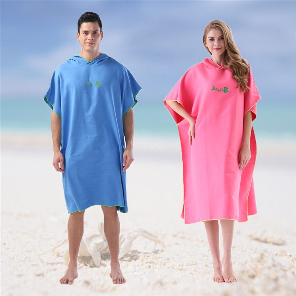 Surf Poncho Skin-Friendly Beach Poncho for Adults Changing Towel Quick-Dry Robe with Hood Microfiber Beach Blanket Bath Towel Swim Towel Wetsuit
