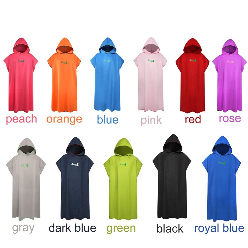 Surf Poncho Skin-Friendly Beach Poncho for Adults Changing Towel Quick-Dry Robe with Hood Microfiber Beach Blanket Bath Towel Swim Towel Wetsuit