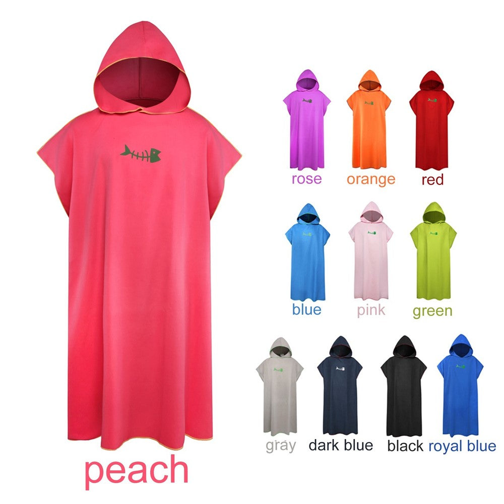 Surf Poncho Skin-Friendly Beach Poncho for Adults Changing Towel Quick-Dry Robe with Hood Microfiber Beach Blanket Bath Towel Swim Towel Wetsuit