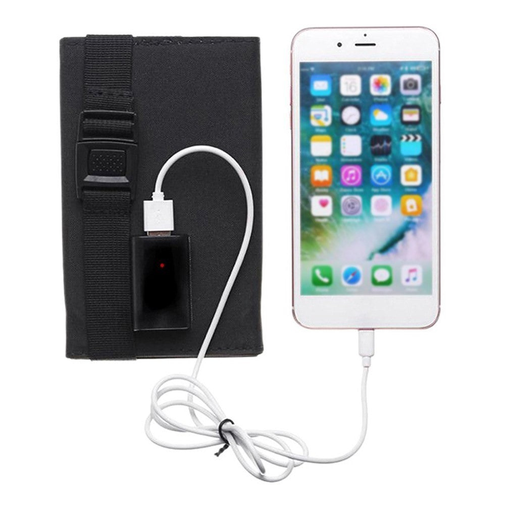 5V 10W USB Solar Charger Portable Outdoor Waterproof Solar Battery Charger USB Phone Charging Power Bank with 4 Solar Panels