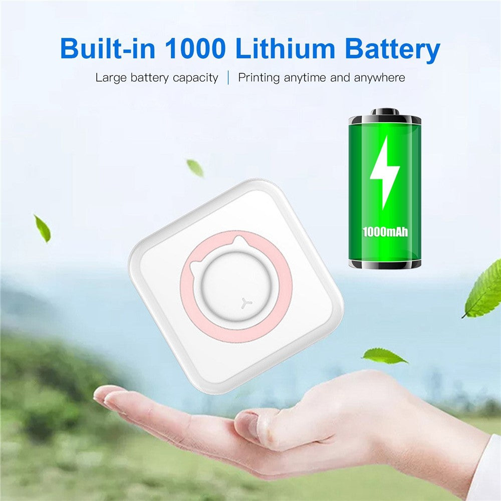 Mini Photo Printer Portable 203DPI Bluetooth-compatible Thermal Printing Machine for iOS Android