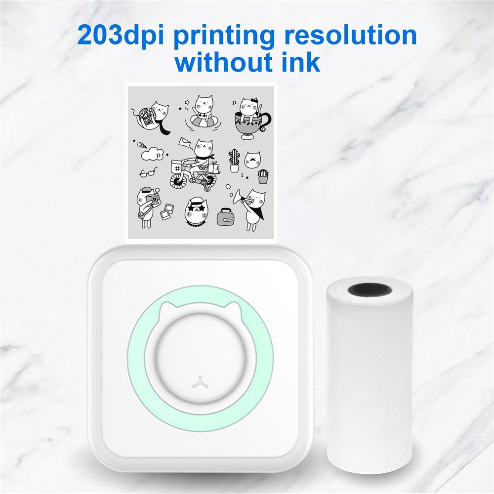 Mini Photo Printer Portable 203DPI Bluetooth-compatible Thermal Printing Machine for iOS Android